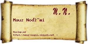 Mauz Noémi névjegykártya